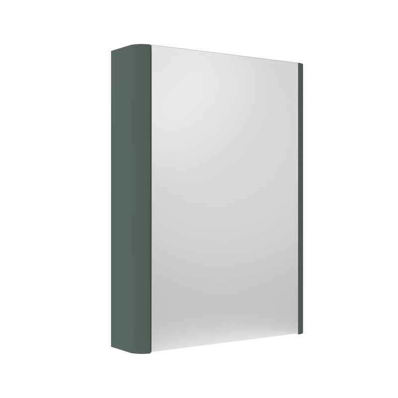 Tavistock Compass 475mm Single Door Non Illuminated Mirror Cabinet - Matt Viridian Green