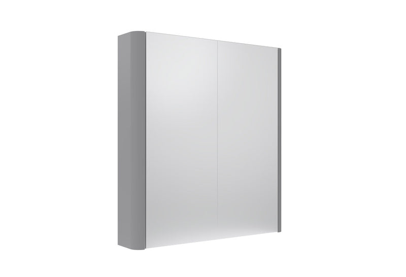 Tavistock Compass 600mm Double Door Non Illuminated Mirror Cabinet - Gloss Light Grey