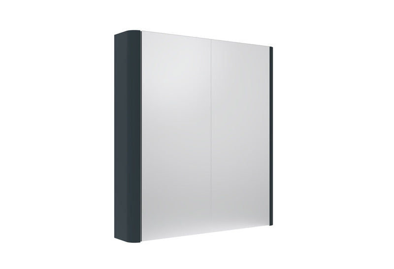 Tavistock Compass 600mm Double Door Non Illuminated Mirror Cabinet - Matt Oxford Blue