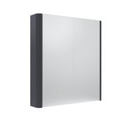 Tavistock Compass 600mm Double Door Non Illuminated Mirror Cabinet - Matt Storm Grey