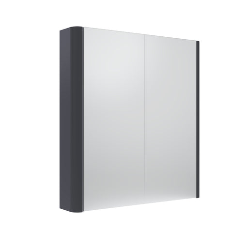 Tavistock Compass 600mm Double Door Non Illuminated Mirror Cabinet - Matt Storm Grey