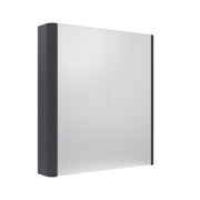 Tavistock Compass 600mm Double Door Non Illuminated Mirror Cabinet - Matt Storm Grey