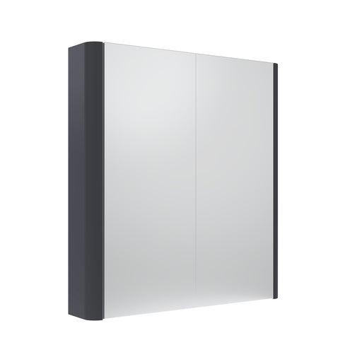 Tavistock Compass 600mm Double Door Non Illuminated Mirror Cabinet - Matt Storm Grey
