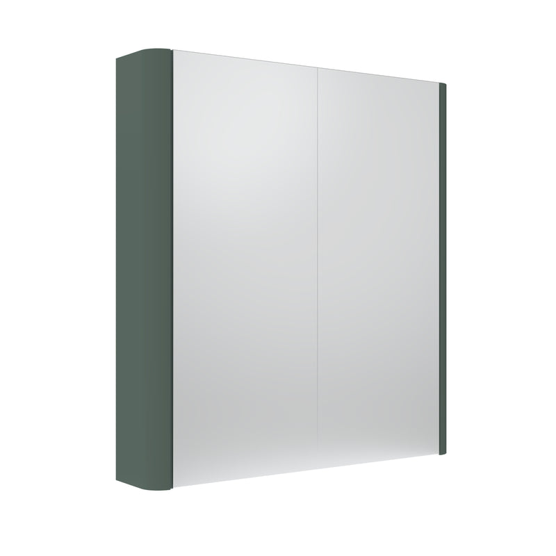 Tavistock Compass 600mm Double Door Non Illuminated Mirror Cabinet - Matt Viridian Green