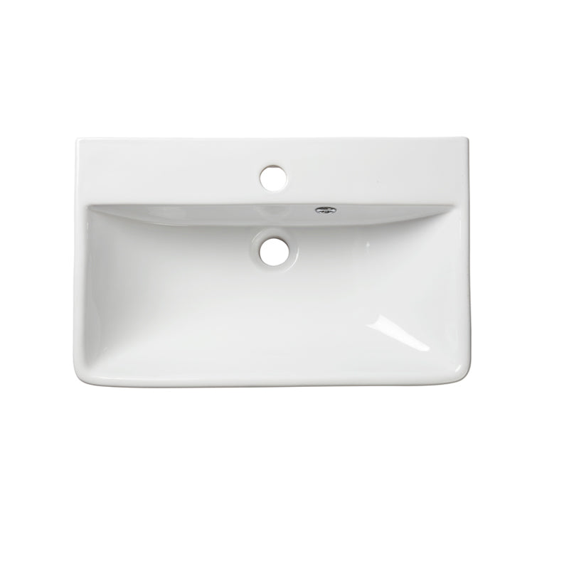 Tavistock Slim Depth Semi-Countertop Basin 560mm - 1 Tap Hole