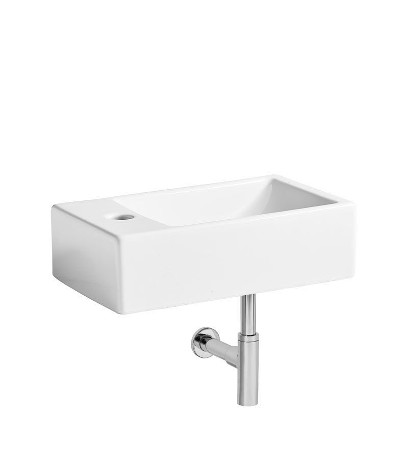 Tavistock Matrix 400mm Cloakroom Basin Left Hand - 1 Tap Hole
