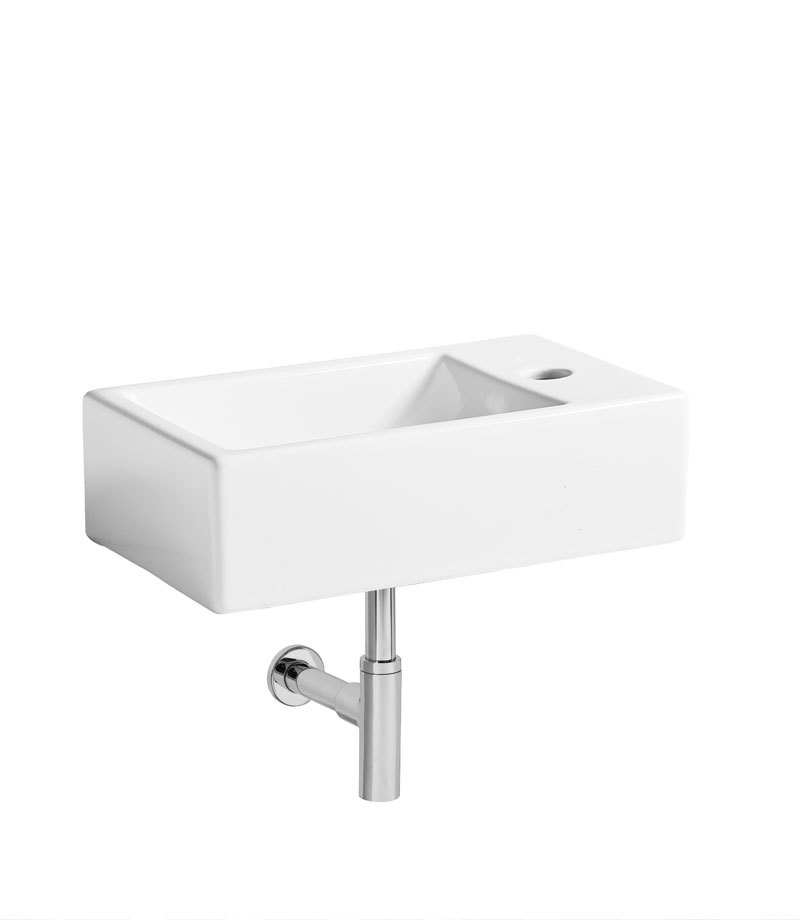 Tavistock Matrix 400mm Cloakroom Basin Right Hand - 1 Tap Hole