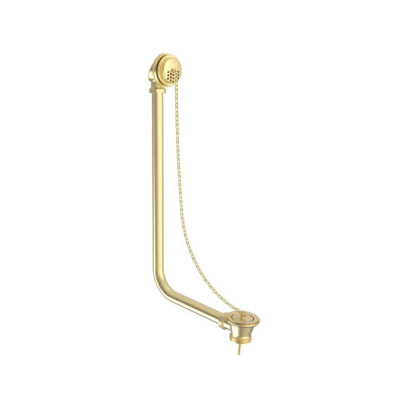 Tavistock Exposed Bath Overflow Kit with Plug & Chain Waste - Brushed Brass
