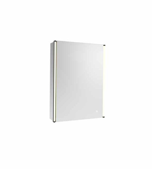 Tavistock Facade 481mm Single Door Illuminated Mirror Cabinet - Black