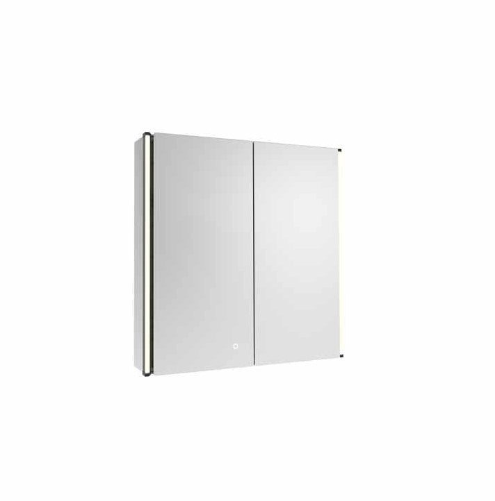 Tavistock Facade 641mm Double Door Illuminated Mirror Cabinet - Black
