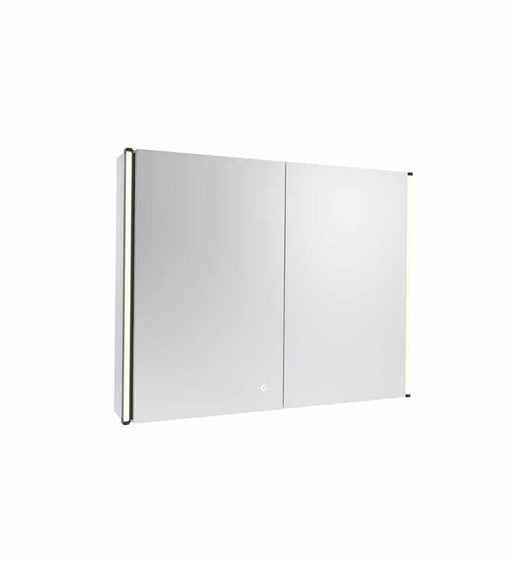 Tavistock Facade 841mm Double Door Illuminated Mirror Cabinet - Black