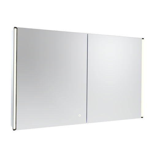 Tavistock Facade 1041mm Large Double Door Illuminated Mirror Cabinet - Black