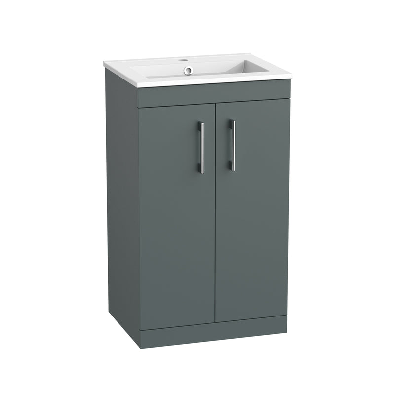 Tavistock Kew 500mm Freestanding Basin Unit - Matt Viridian Green