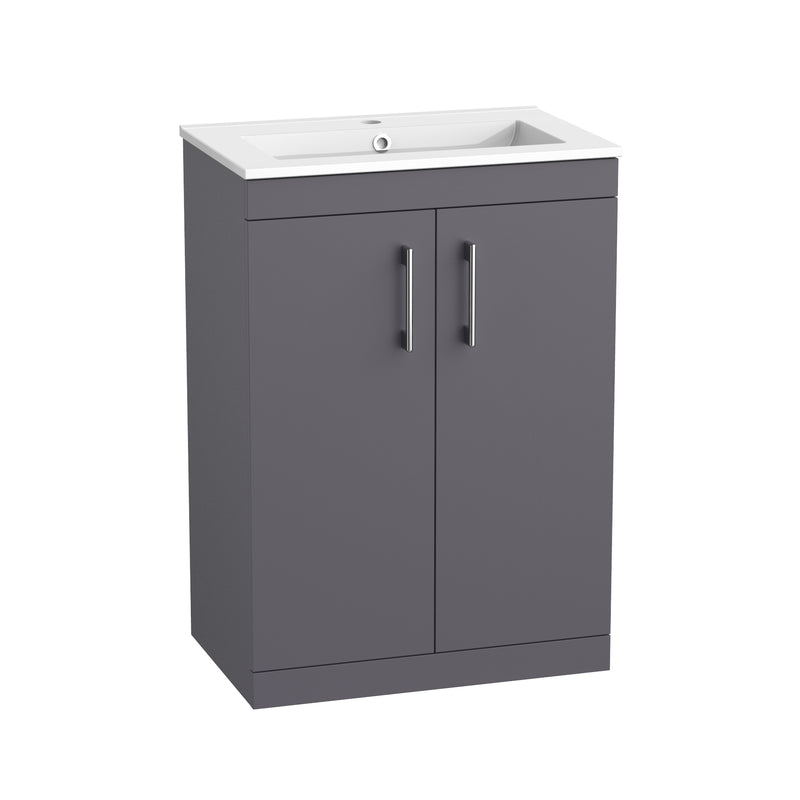 Tavistock Kew 600mm Freestanding Basin Unit - Matt Storm Grey