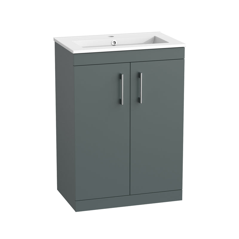 Tavistock Kew 600mm Freestanding Basin Unit - Matt Viridian Green