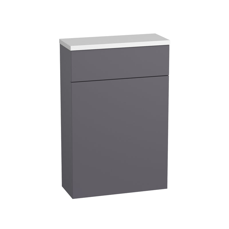 Tavistock Kew Back to Wall WC Unit & Worktop 568mm - Matt Storm Grey