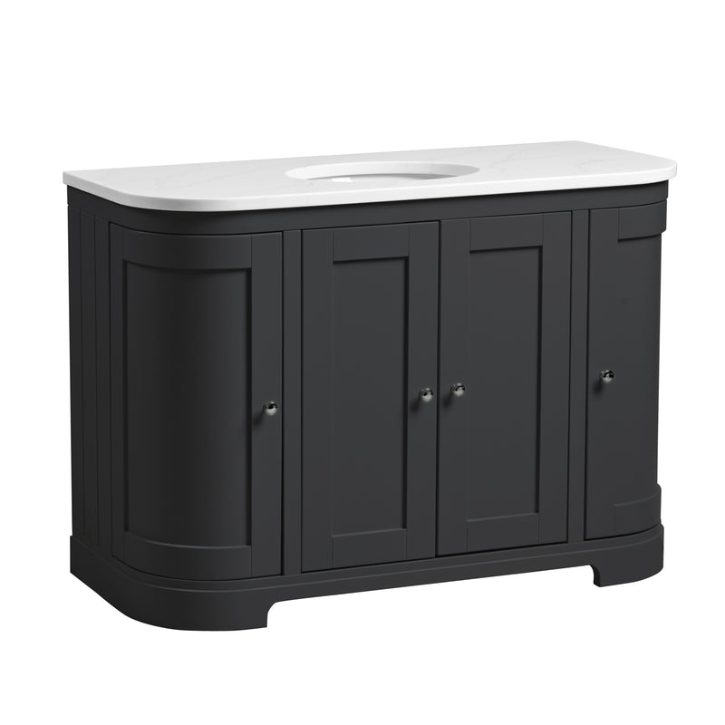 Tavistock Lansdown 1200mm Curved Undermount Basin Unit - Matt Black