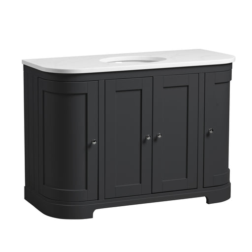 Tavistock Lansdown 1200mm Curved Undermount Basin Unit - Matt Black