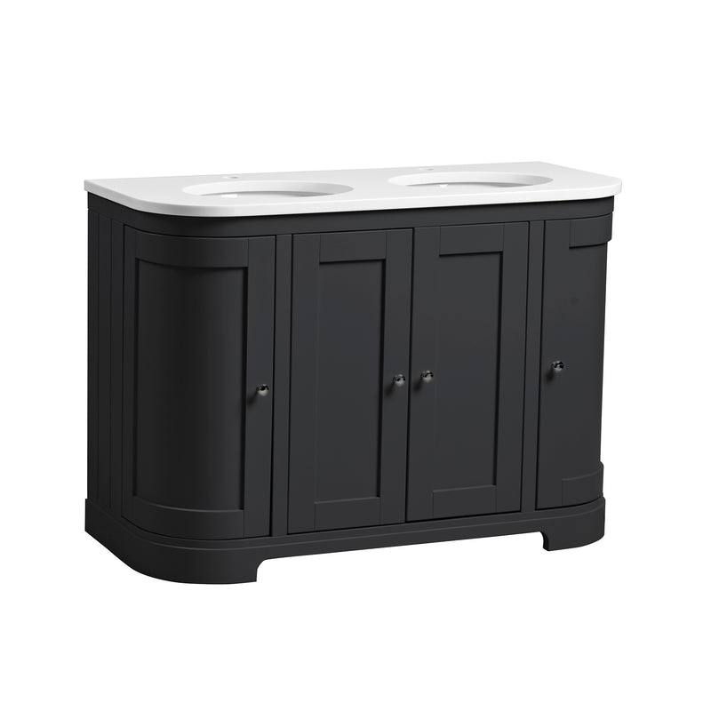 Tavistock Lansdown 1200mm Curved Undermount Basin Unit - Matt Black