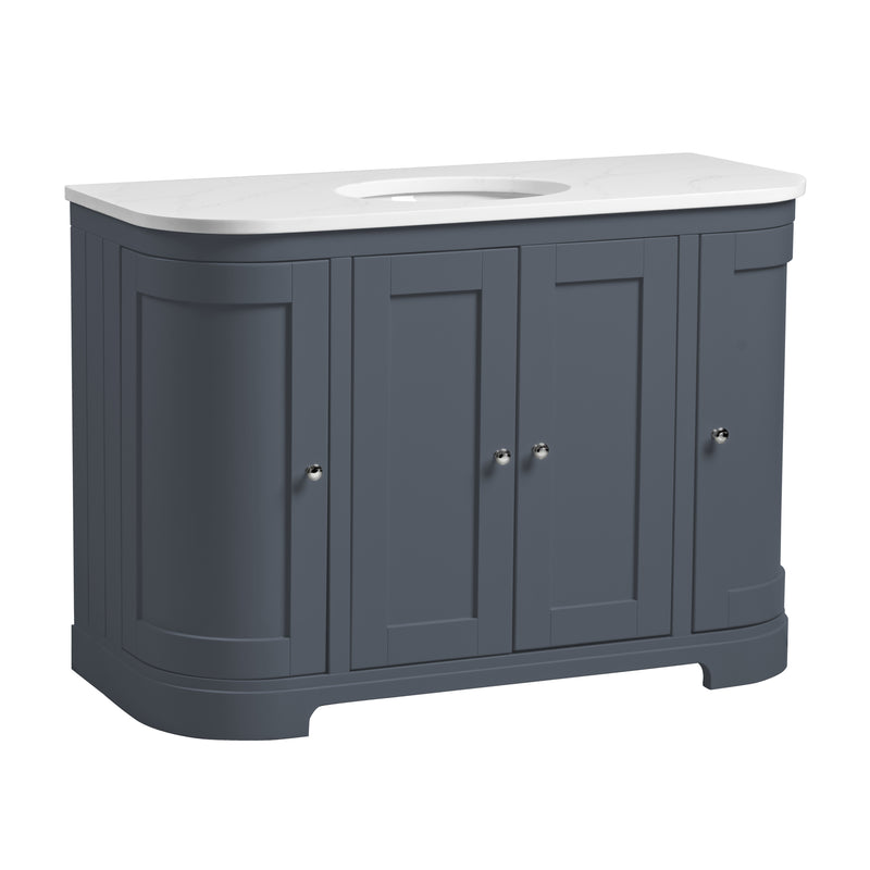 Tavistock Lansdown 1200mm Curved Undermount Basin Unit - Matt Dark Grey