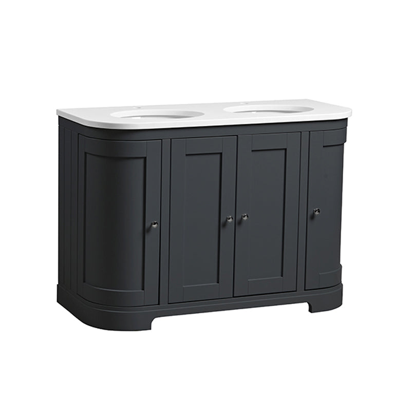 Tavistock Lansdown 1200mm Curved Undermount Basin Unit - Matt Dark Grey
