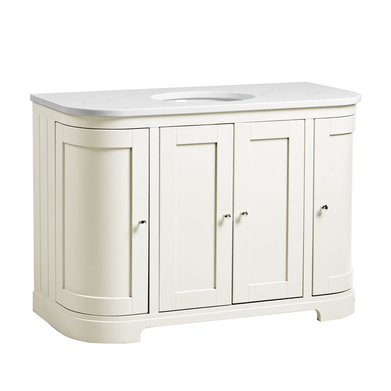 Tavistock Lansdown 1200mm Curved Undermount Basin Unit - Matt Linen White