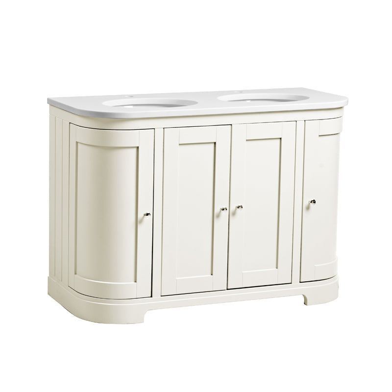 Tavistock Lansdown 1200mm Curved Undermount Basin Unit - Matt Linen White