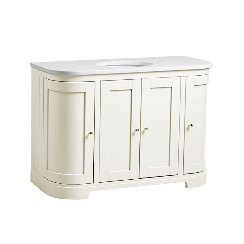 Tavistock Lansdown 1200mm Curved Undermount Basin Unit - Matt Linen White