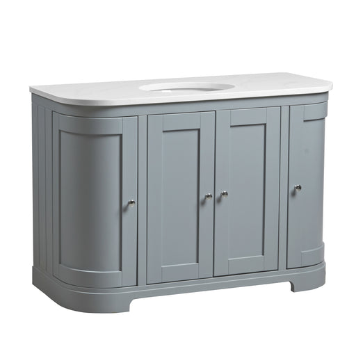 Tavistock Lansdown 1200mm Curved Undermount Basin Unit - Matt Mineral Blue