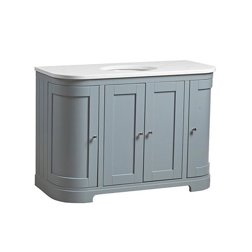 Tavistock Lansdown 1200mm Curved Undermount Basin Unit - Matt Mineral Blue