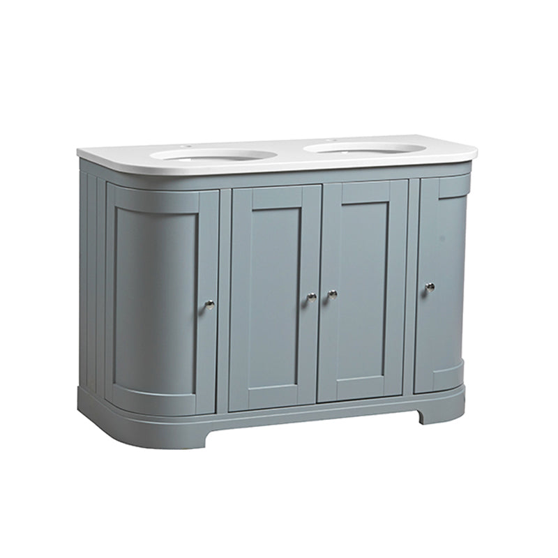 Tavistock Lansdown 1200mm Curved Undermount Basin Unit - Matt Mineral Blue