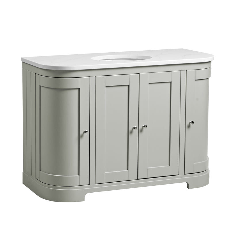Tavistock Lansdown 1200mm Curved Undermount Basin Unit - Matt Pebble Grey