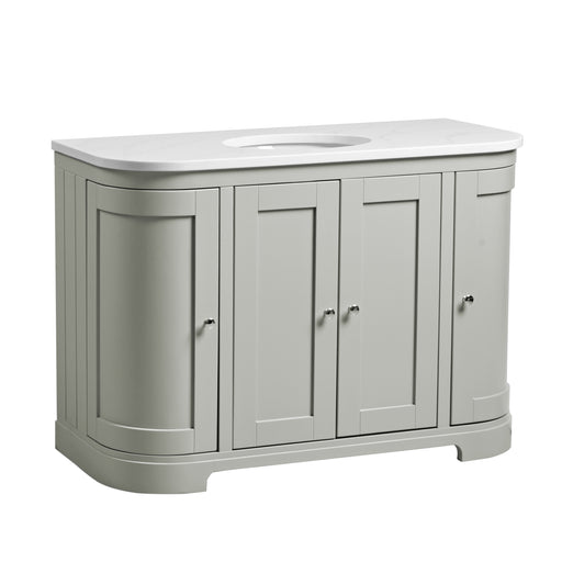 Tavistock Lansdown 1200mm Curved Undermount Basin Unit - Matt Pebble Grey