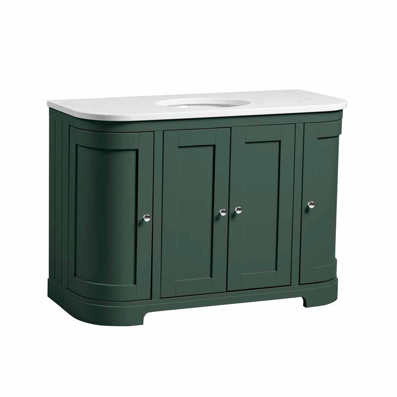 Tavistock Lansdown 1200mm Curved Undermount Basin Unit - Matt Sherwood Green