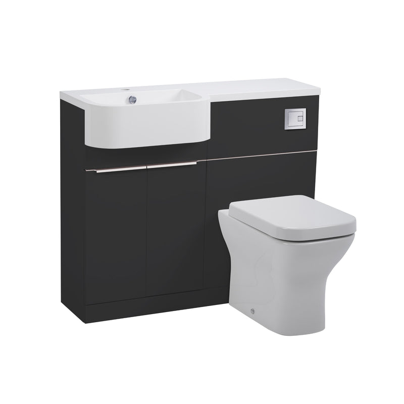 Tavistock Match 1000mm Basin & Back to Wall WC Unit Left Hand - Gloss Clay