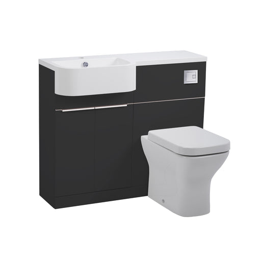 Tavistock Match 1000mm Basin & Back to Wall WC Unit Left Hand - Gloss Clay