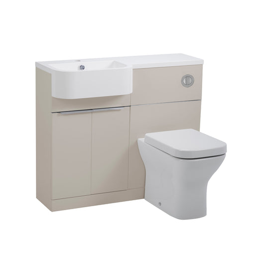 Tavistock Match 1000mm Basin & Back to Wall WC Unit Left Hand - Matt Flax