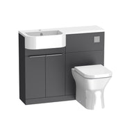 Tavistock Match 1000mm Basin & Back to Wall WC Unit Left Hand - Matt Storm Grey