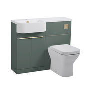 Tavistock Match 1000mm Basin & Back to Wall WC Unit Left Hand - Matt Viridian Green