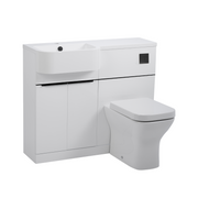 Tavistock Match 1000mm Basin & Back to Wall WC Unit Left Hand - Gloss White