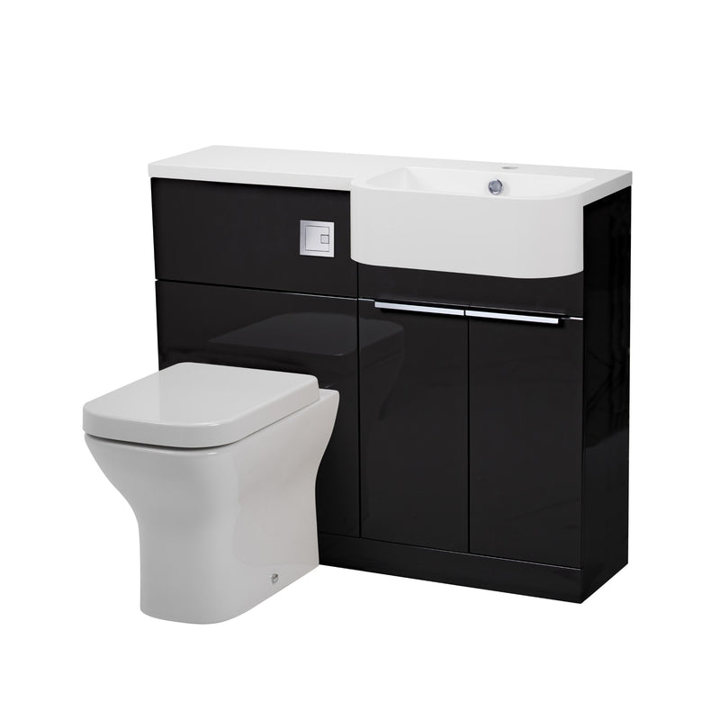 Tavistock Match 1000mm Basin & Back to Wall WC Unit Right Hand - Gloss Clay