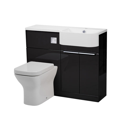 Tavistock Match 1000mm Basin & Back to Wall WC Unit Right Hand - Gloss Clay