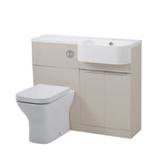 Tavistock Match 1000mm Basin & Back to Wall WC Unit Right Hand - Matt Flax