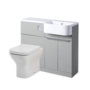 Tavistock Match 1000mm Basin & Back to Wall WC Unit Right Hand - Gloss Light Grey