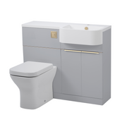 Tavistock Match 1000mm Basin & Back to Wall WC Unit Right Hand - Gloss Light Grey