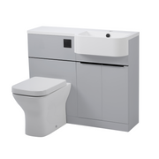 Tavistock Match 1000mm Basin & Back to Wall WC Unit Right Hand - Gloss Light Grey