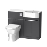 Tavistock Match 1000mm Basin & Back to Wall WC Unit Right Hand - Matt Storm Grey