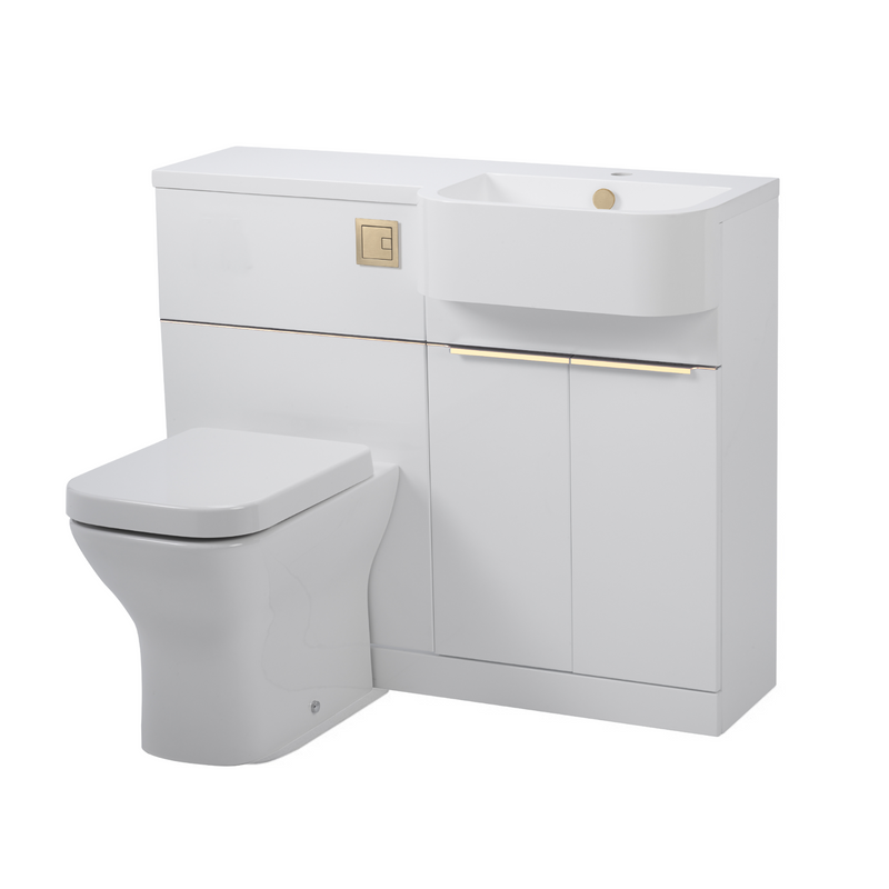 Tavistock Match 1000mm Basin & Back to Wall WC Unit Right Hand - Gloss White