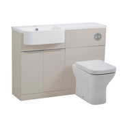 Tavistock Match 1200mm Basin & Back to Wall WC Unit Left Hand - Matt Flax
