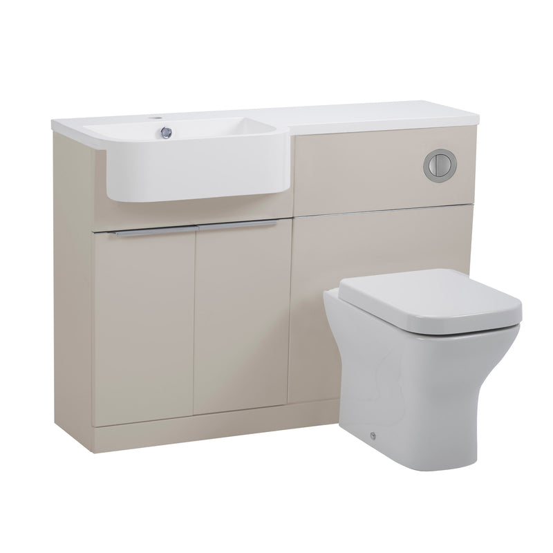 Tavistock Match 1200mm Basin & Back to Wall WC Unit Left Hand - Matt Flax